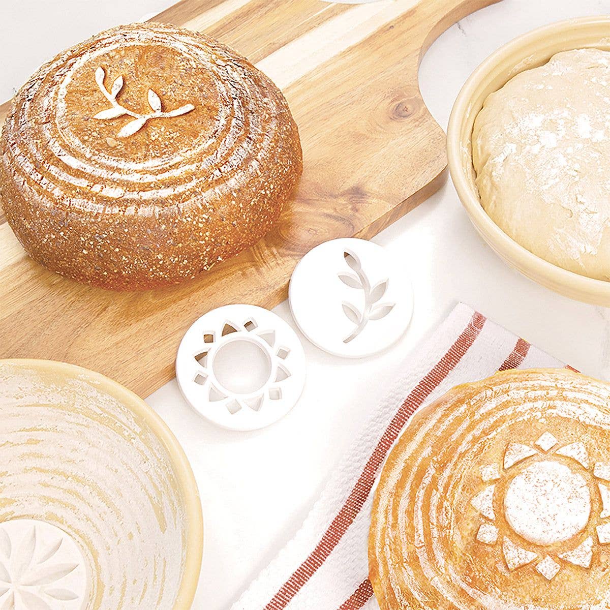 HIC - Harold Import Co. - Talisman Bread Embosser, Set Of 2