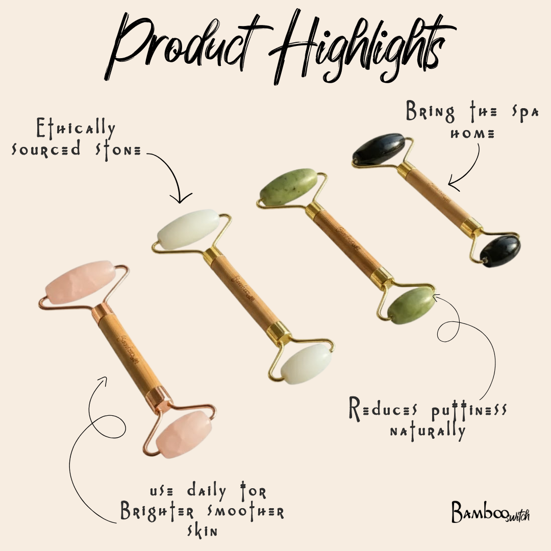 Bamboo Switch - Bamboo Facial Roller | Jade Stone | Earth Day Bestseller