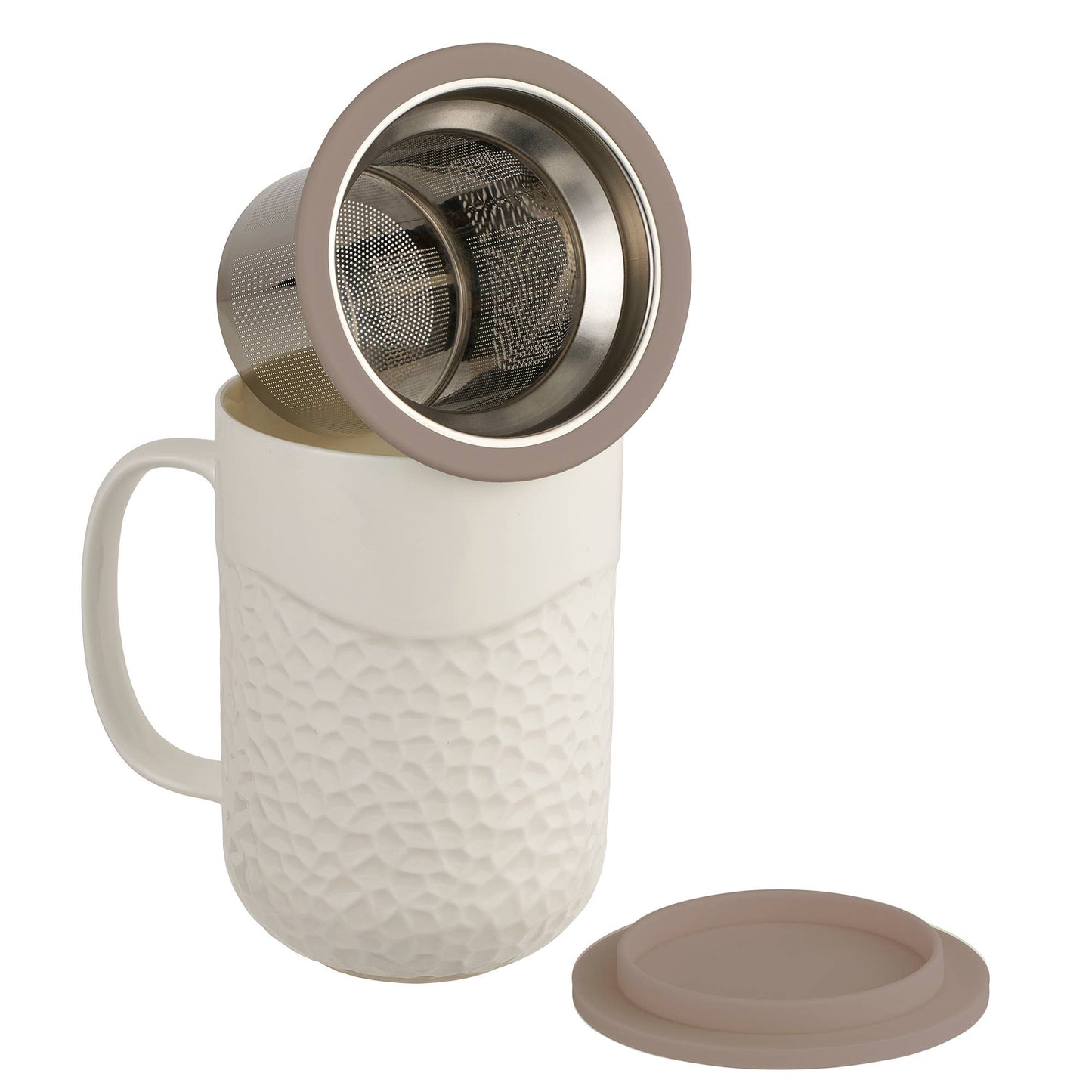 CasaWare - 15oz Tea Infuser Mug Coral