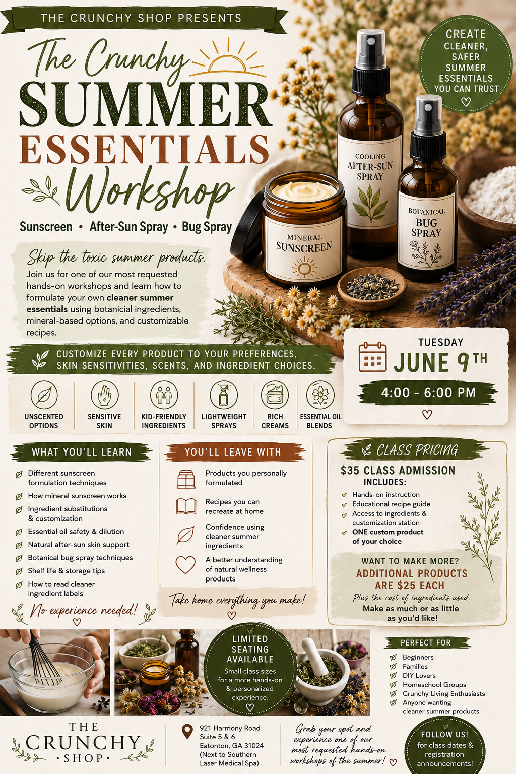 The Crunchy Summer Essentials Workshop