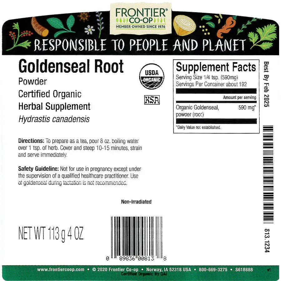 Frontier Co-op Goldenseal Root Powder, Organic