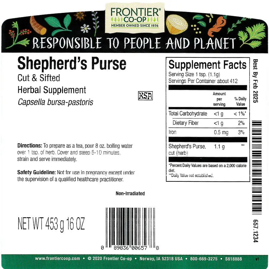 Frontier Co-op Shepherd's Purse Herb, Cut & Sifted