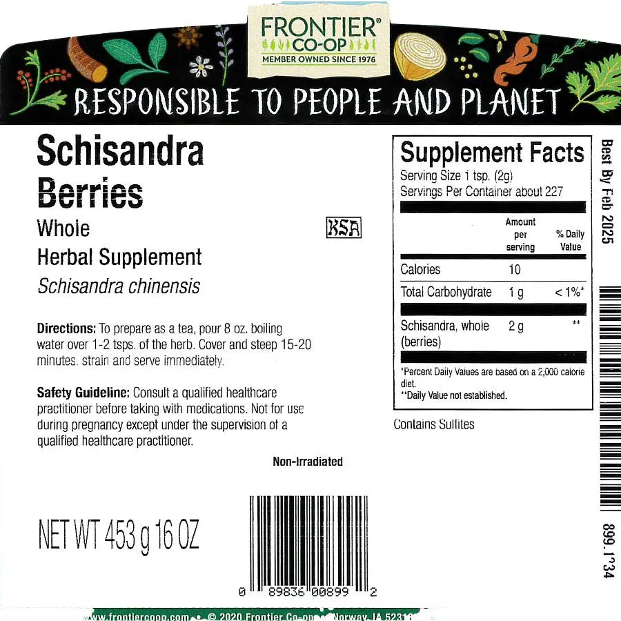 Frontier Co-op Schisandra Berries (Wu Wei Zi), Whole