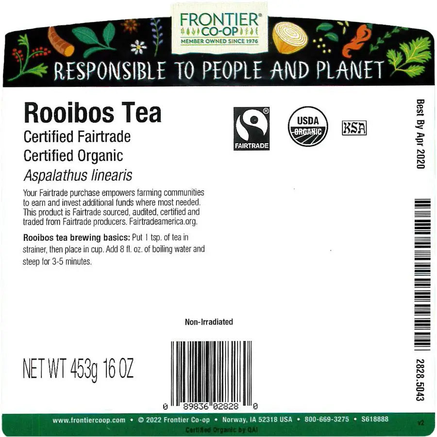Frontier Co-op Rooibos Tea, Organic, Fairtrade Certified