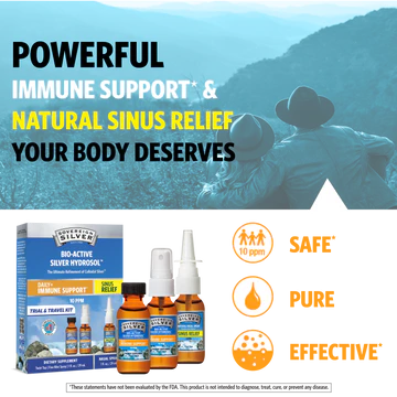 Bio-Active Silver Hydrosol - 3-Piece Trial & Travel Kit with Nasal Spray