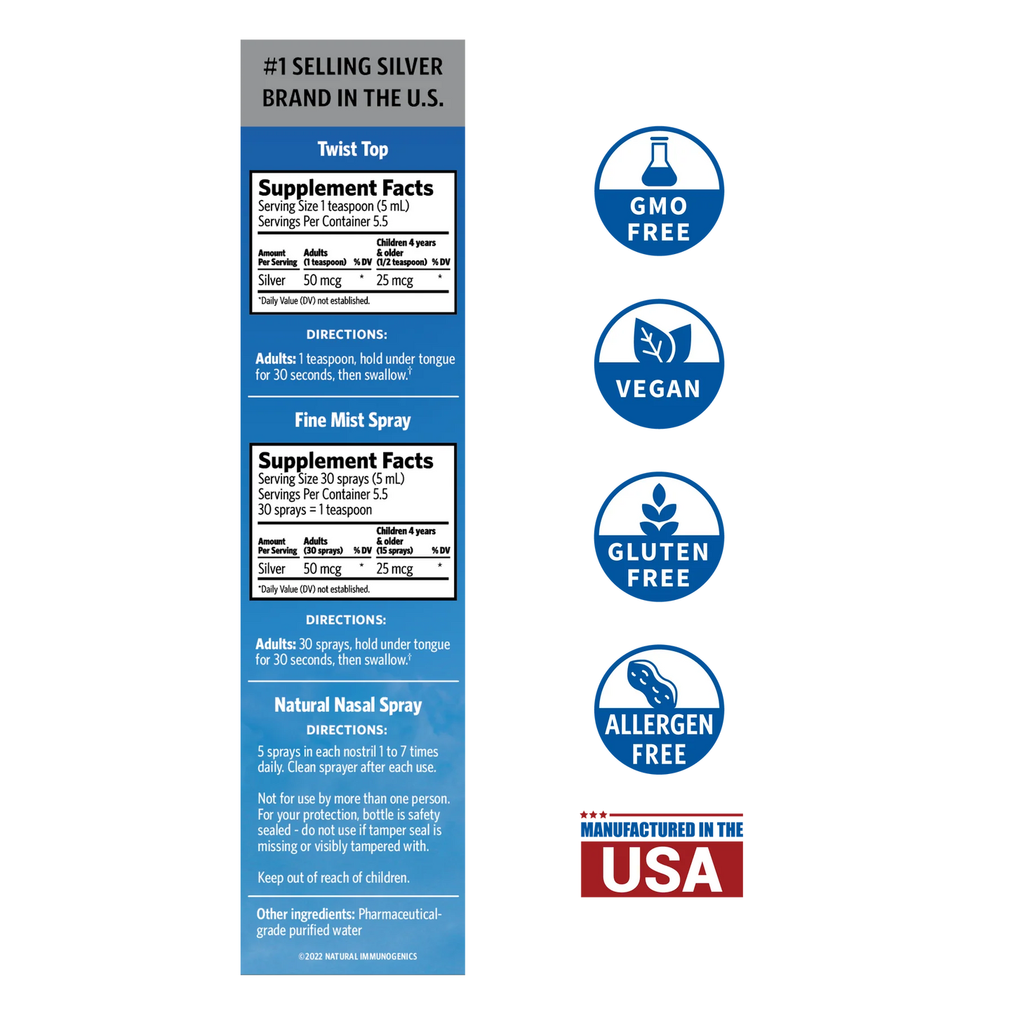 Bio-Active Silver Hydrosol - 3-Piece Trial & Travel Kit with Nasal Spray