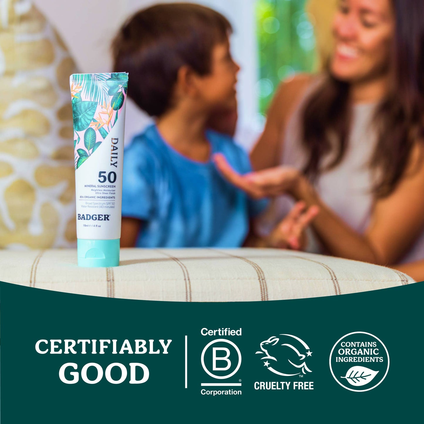 Badger - Badger Mineral Daily Sunscreen SPF 50, with Zinc Oxide