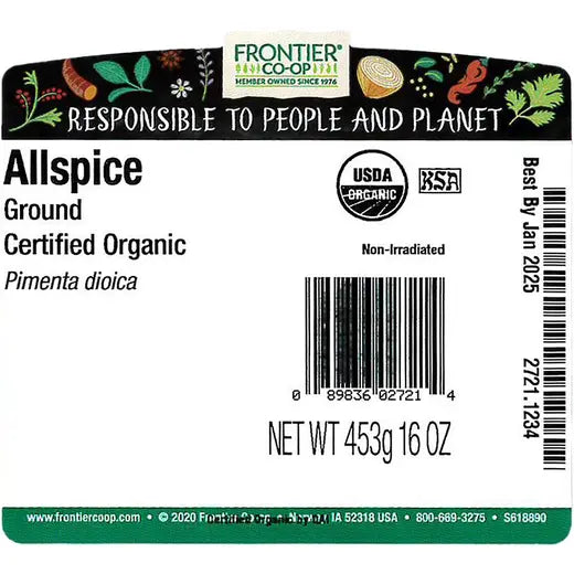 Frontier Co-op Select-Grade Allspice Powder, Organic