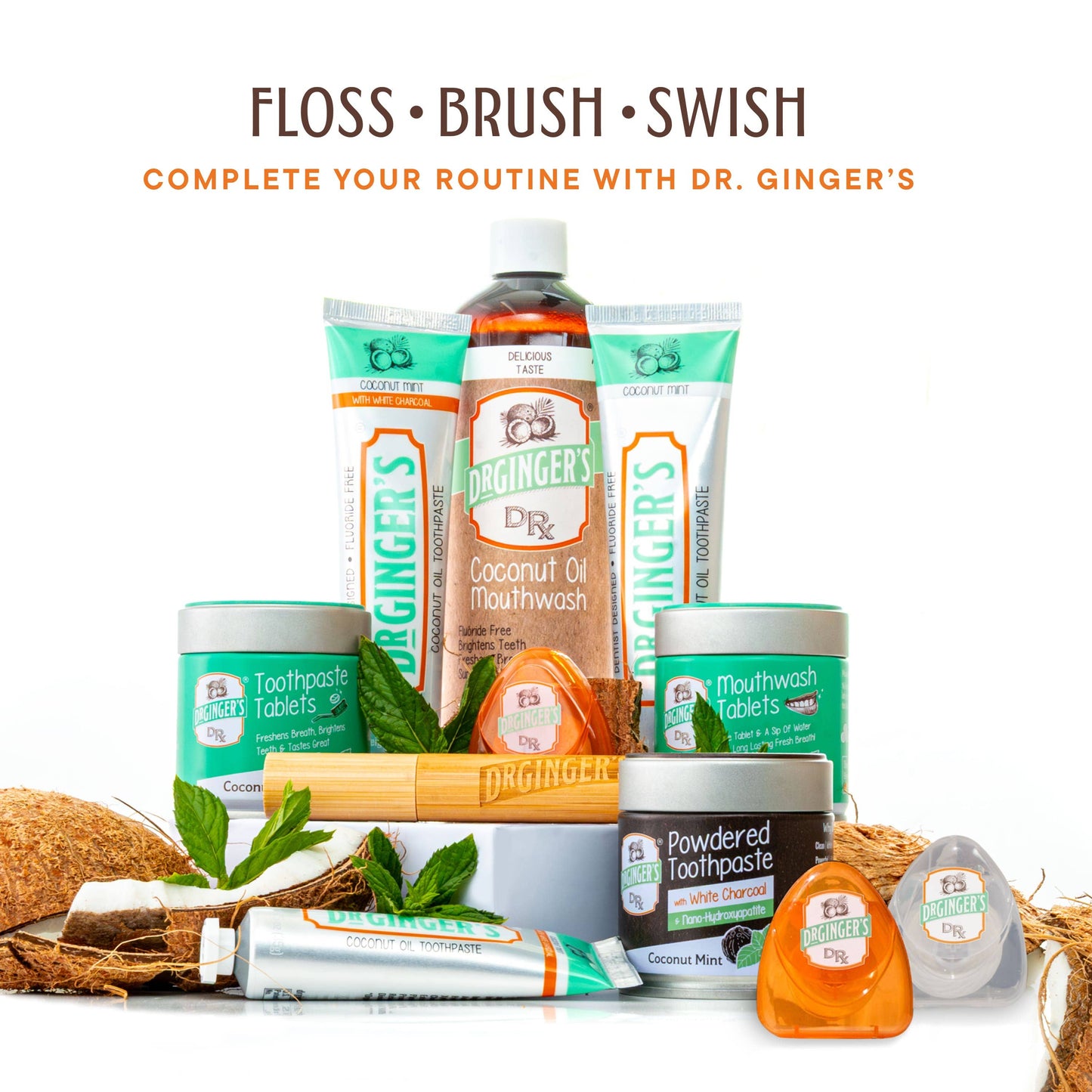 Dr. Ginger's | Coconut Powered Oral Care - Toothpaste Tablets | Coconut Powered | Eco & Travel Friendly