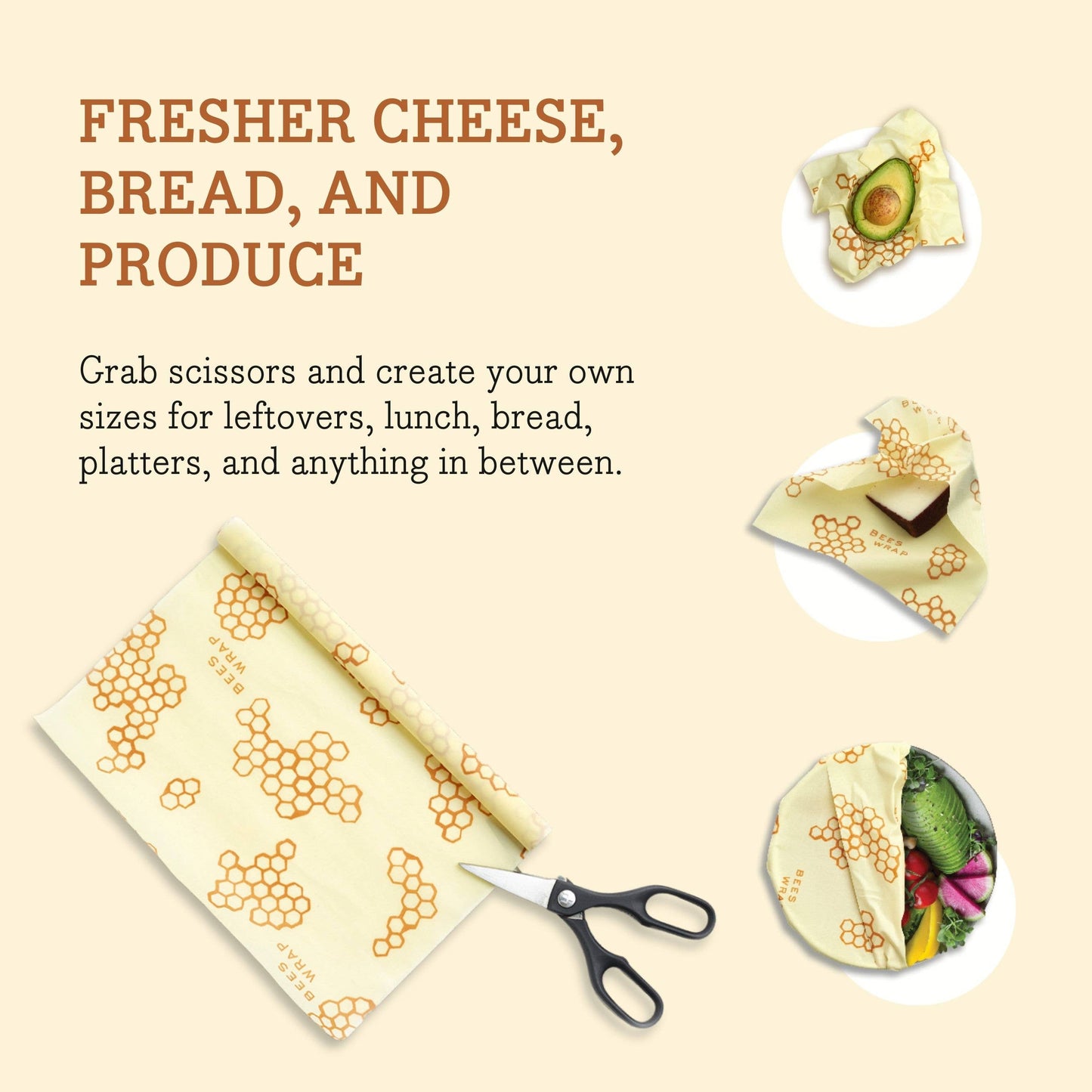 Bee's Wrap - Cut-to-Size Roll - Honeycomb