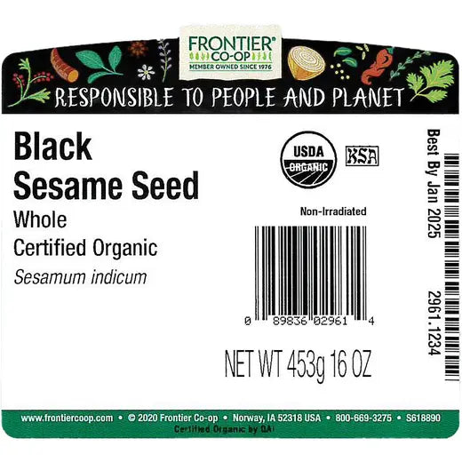 Frontier Co-op Black Sesame Seed, Organic