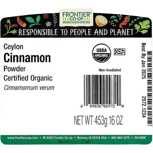 Frontier Co-op Ceylon Cinnamon, Ground, Organic