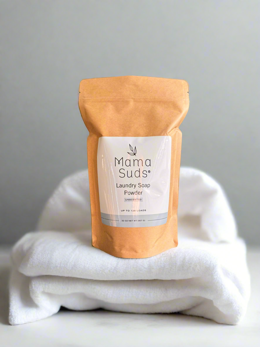 MamaSuds | Non-toxic Household Cleaners + Real Soap - Laundry Soap Powder - Peppermint BULK