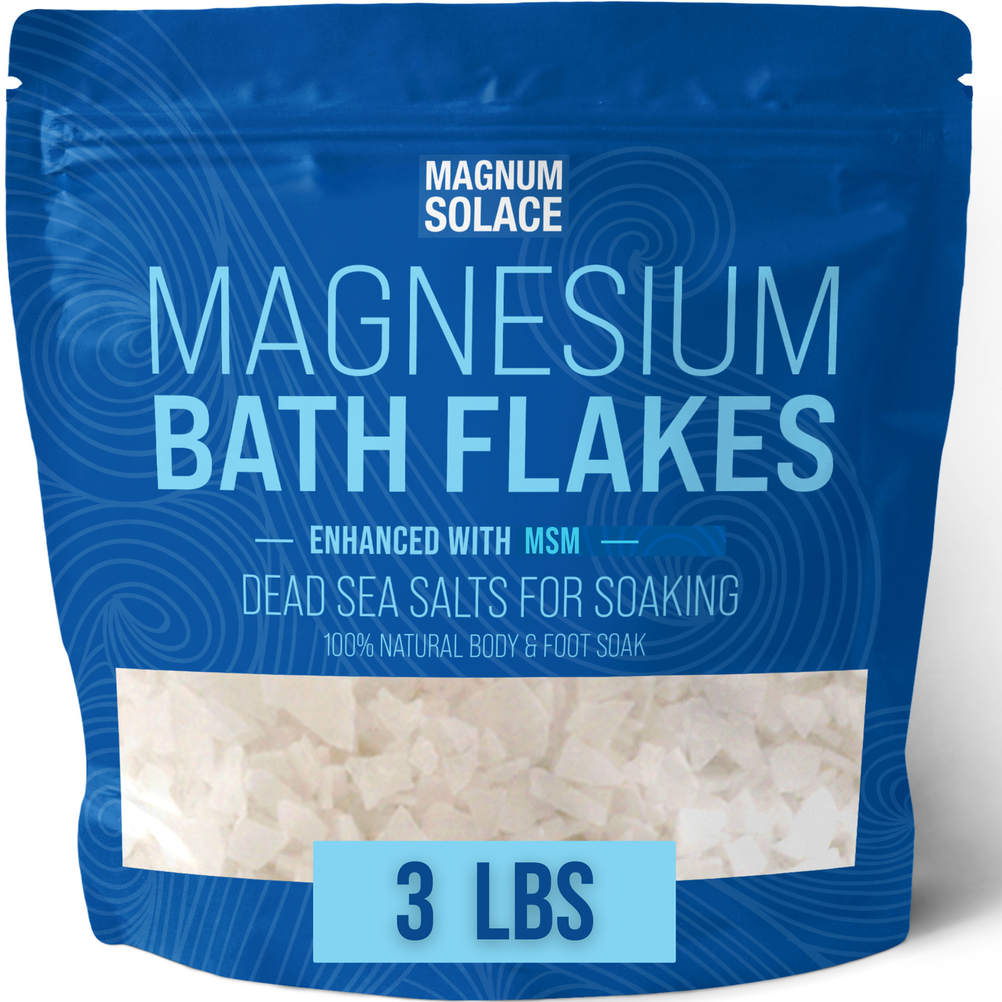 Magnum Solace - Magnesium Bath Flakes, Bath Soak/Foot Soak With MSM: 5LB