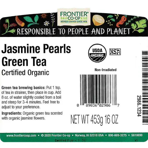 Frontier Co-op Jasmine Pearls Green Tea, Organic