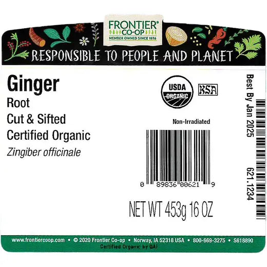 Frontier Co-op Ginger Root, Cut & Sifted, Organic