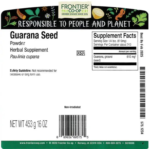 Frontier Co-op Guarana Seed Powder