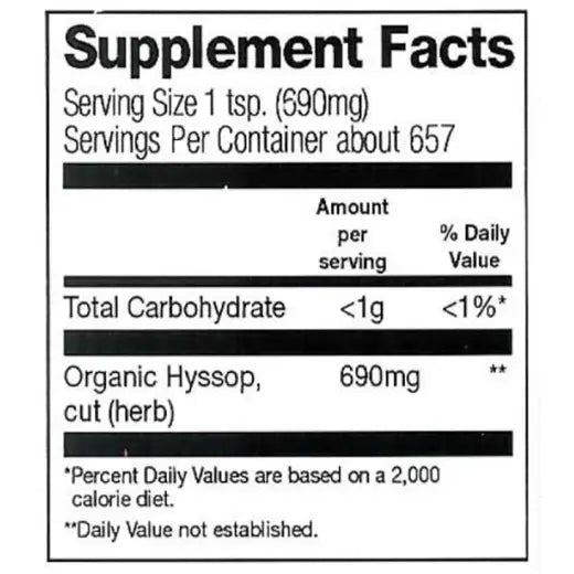 Frontier Co-op Hyssop Herb, Cut & Sifted, Organic