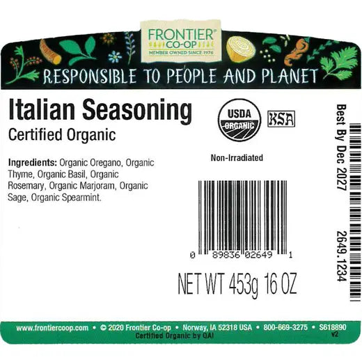 Frontier Co-op Italian Seasoning, Organic