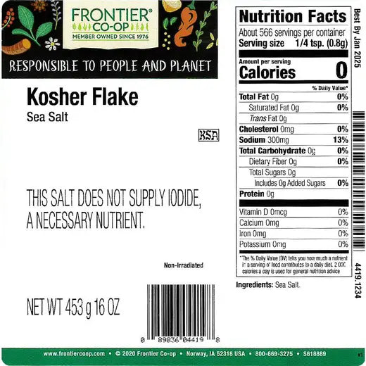 Frontier Co-op Kosher Flake Salt