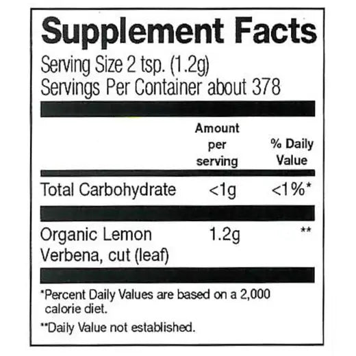 Frontier Co-op Lemon Verbena Leaf, Cut & Sifted, Organic