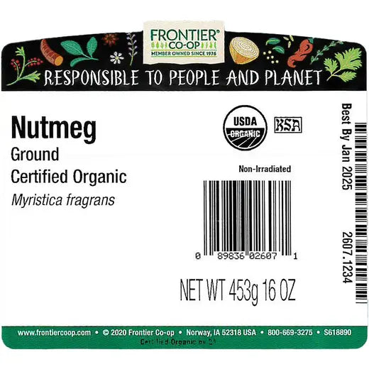 Frontier Co-op Nutmeg, Ground, Organic
