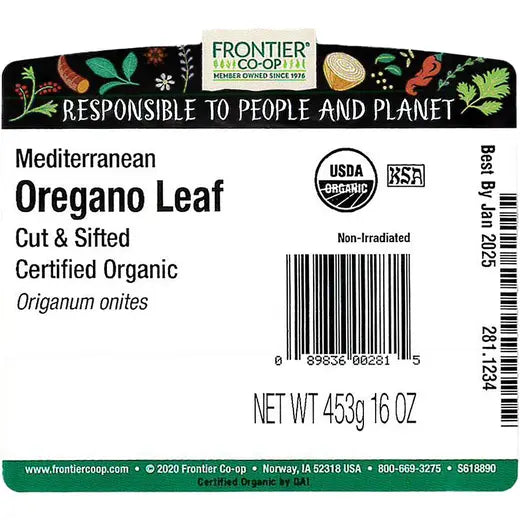 Frontier Co-op Fancy-Grade Oregano, Cut & Sifted, Organic
