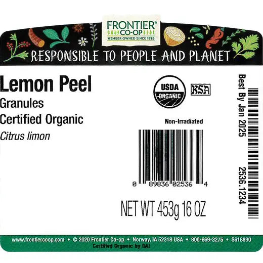 Frontier Co-op Lemon Peel Granules, Organic
