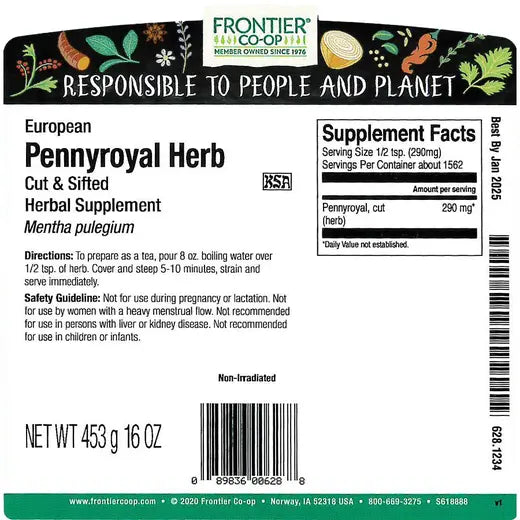 Frontier Co-op European Pennyroyal Herb, Cut & Sifted