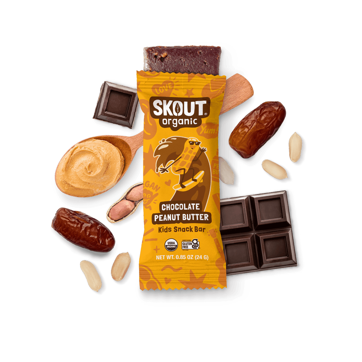 Skout Organic - Skout Organic Chocolate Peanut Butter Kids Snack Bar