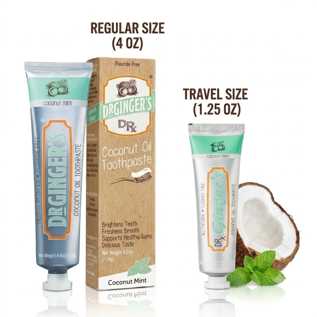 Dr. Ginger's | Coconut Powered Oral Care - Coconut Powered™ Toothpaste | 1.25oz Travel Size