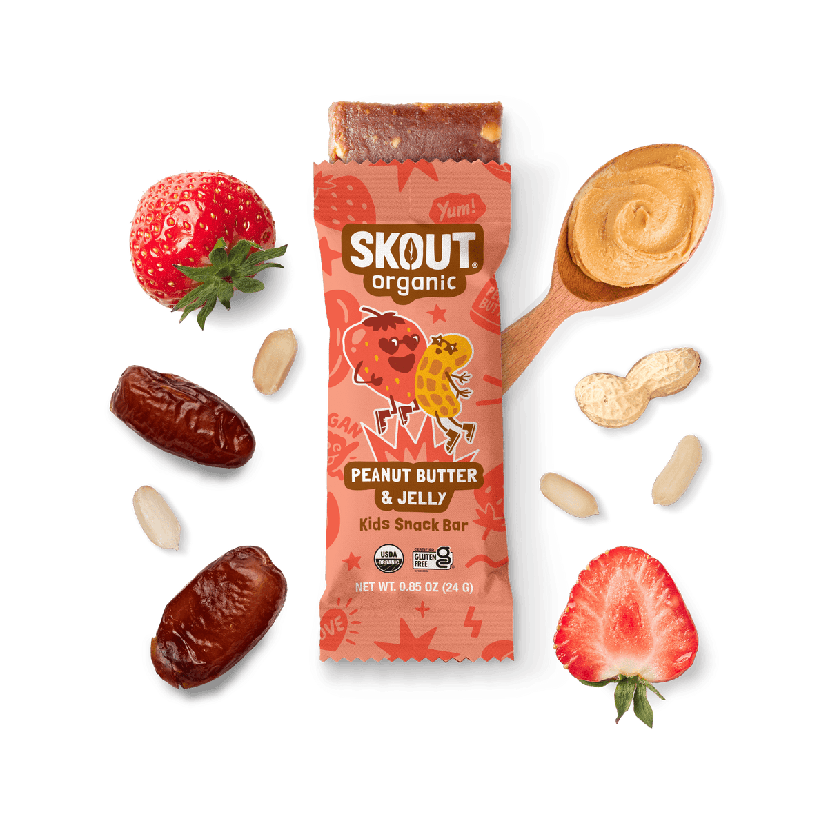 Skout Organic - Skout Organic Peanut Butter & Jelly Kids Snack Bar