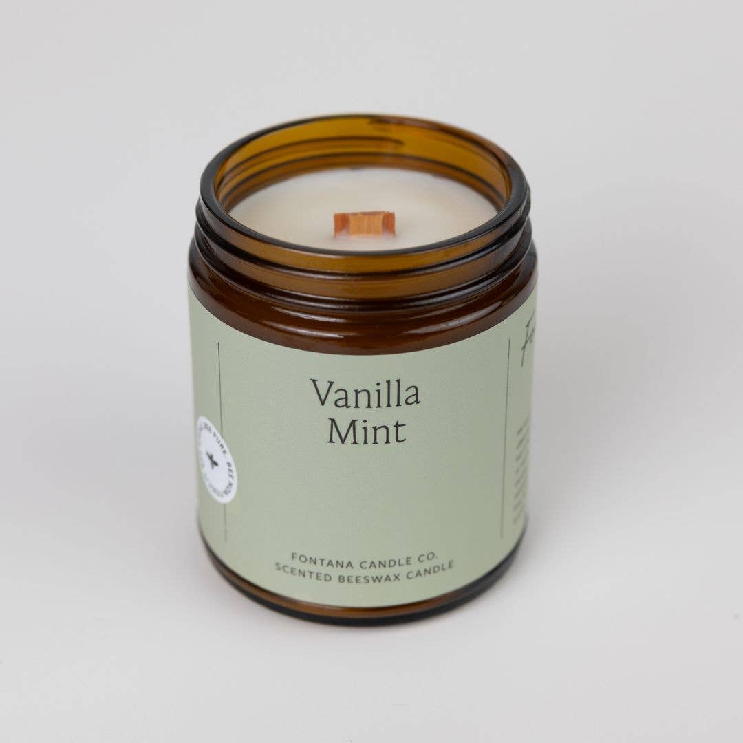 Fontana Candle Co. - Vanilla Mint Essential Oil Jar Candle: Non-Toxic