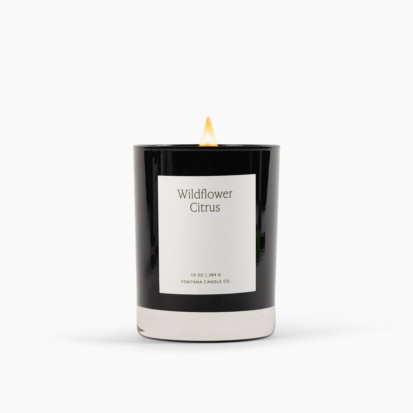 Fontana Candle Co. - Wildflower Citrus Beeswax & Essential Oil Noir Black Glass