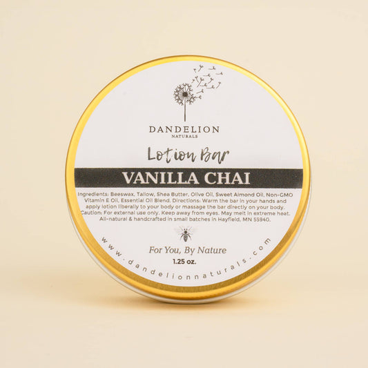 Dandelion Naturals - Vanilla Chai Tallow Lotion Bar | Solid Lotion Bar