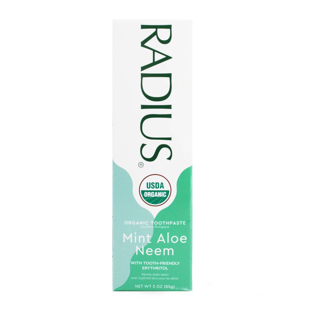 RADIUS - USDA Organic Mint Aloe Neem Toothpaste, 3oz