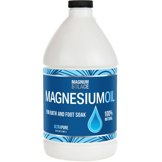 Magnum Solace - Magnesium Oil Spray for Restless Legs, Sleep, Muscle Relief: 64 oz Half Gallon
