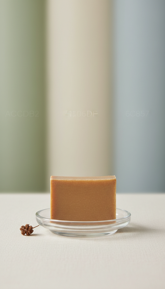 Sandalwood Bar Soap In Glass Dish