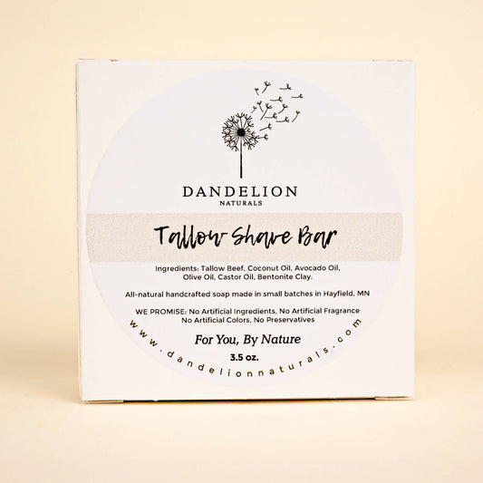Dandelion Naturals - Shave Bar | Shave Soap | Tallow Shave Soap | Unscented Soap