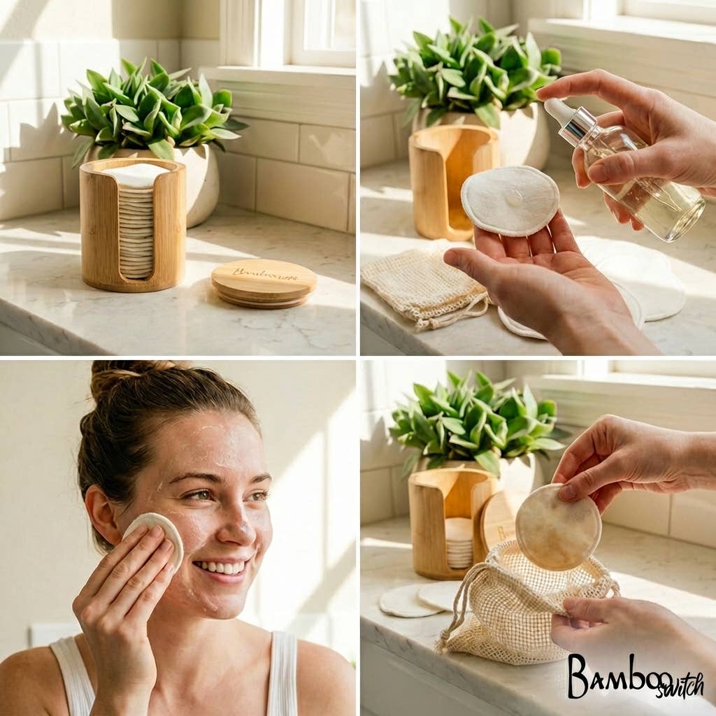 Bamboo Switch - Set of 10 - Reusable Bamboo Cotton Facial Rounds| Bestseller