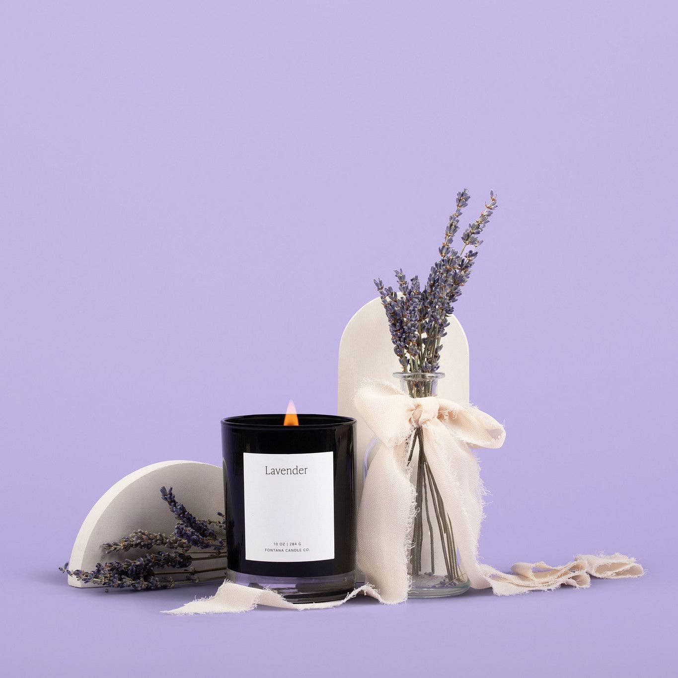Fontana Candle Co. - Lavender Beeswax & Essential Oil Noir Black Glass Candle