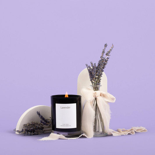 Fontana Candle Co. - Lavender Beeswax & Essential Oil Noir Black Glass Candle