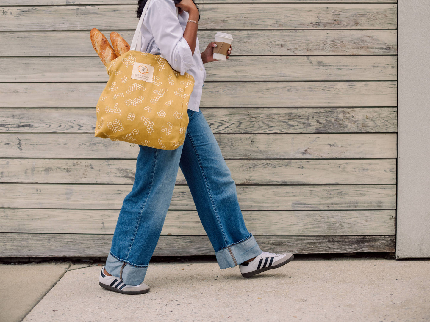 Bee's Wrap - Bees Wrap Reusable Market Tote - Organic Cotton Shopping Bag