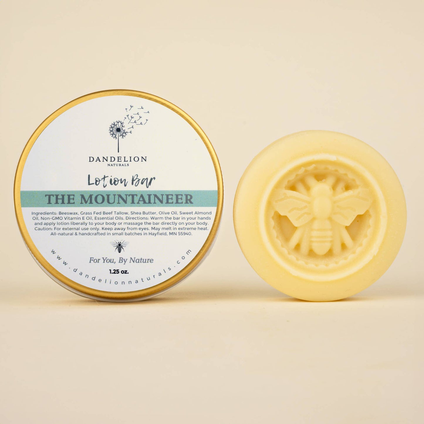 Dandelion Naturals - Tallow Lotion Bar with Cedarwood, Frankincense, Patchouli