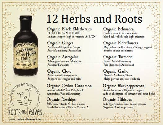 Roots And Leaves - Elderberry and Honey Tonic