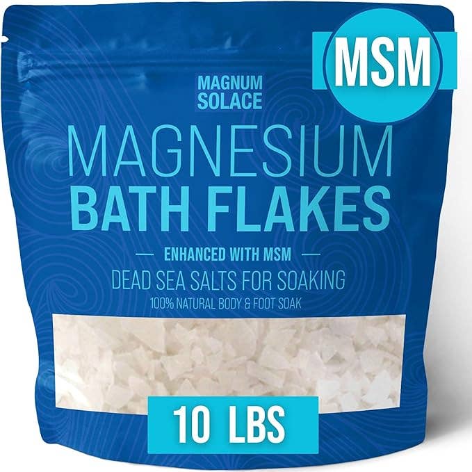 Magnum Solace - Magnesium Bath Flakes, Bath Soak/Foot Soak With MSM: 10LB