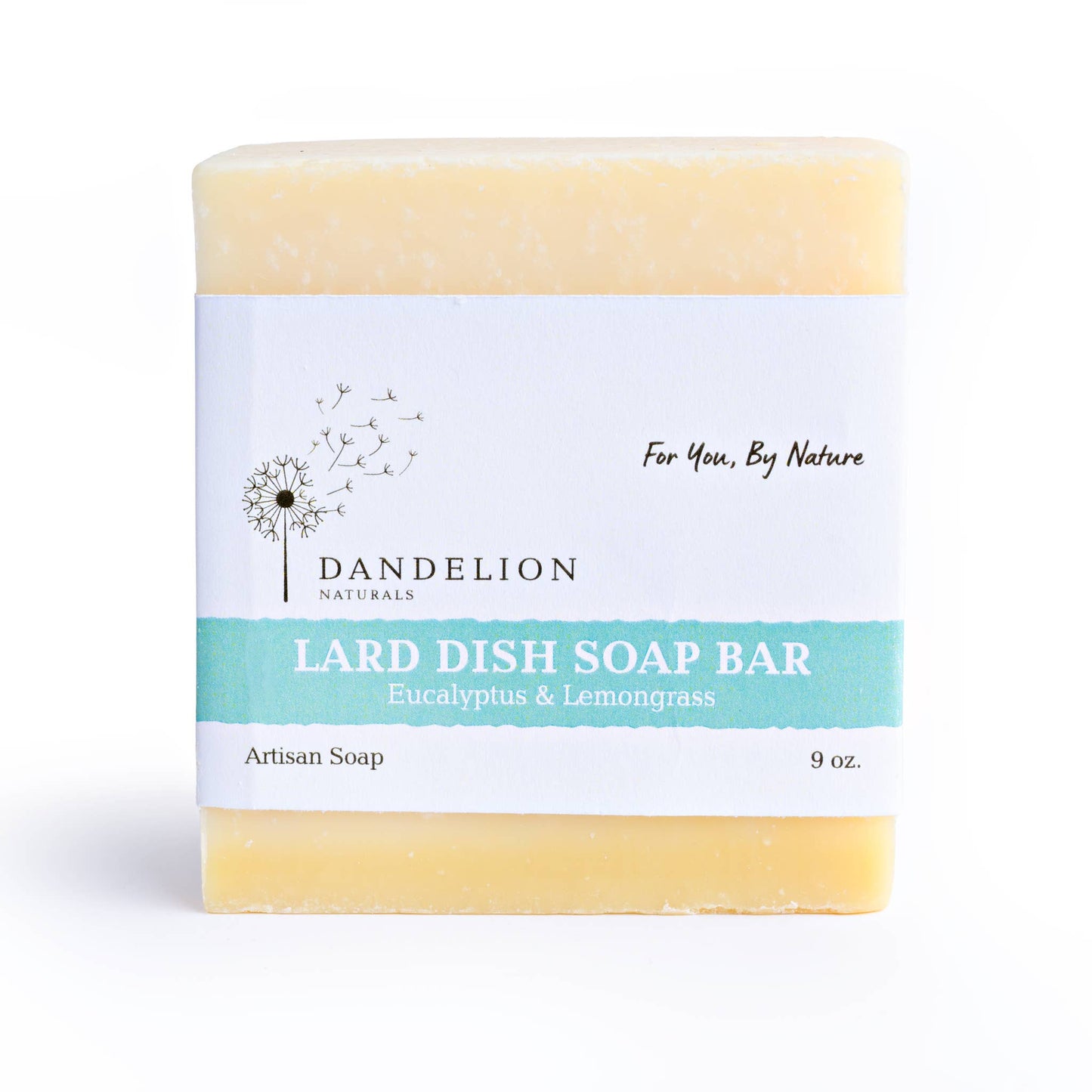 Dandelion Naturals - Lard Dish Soap Bar Eucalyptus & Lemongrass | Solid Dish Soap