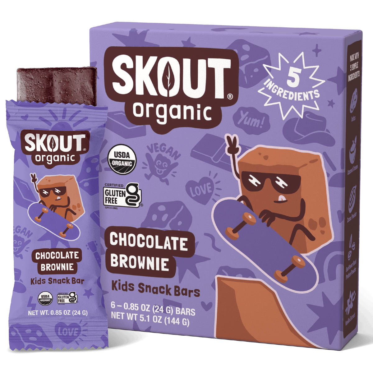 Skout Organic - Skout Organic Chocolate Brownie Kids Snack Bar | Plant-Based