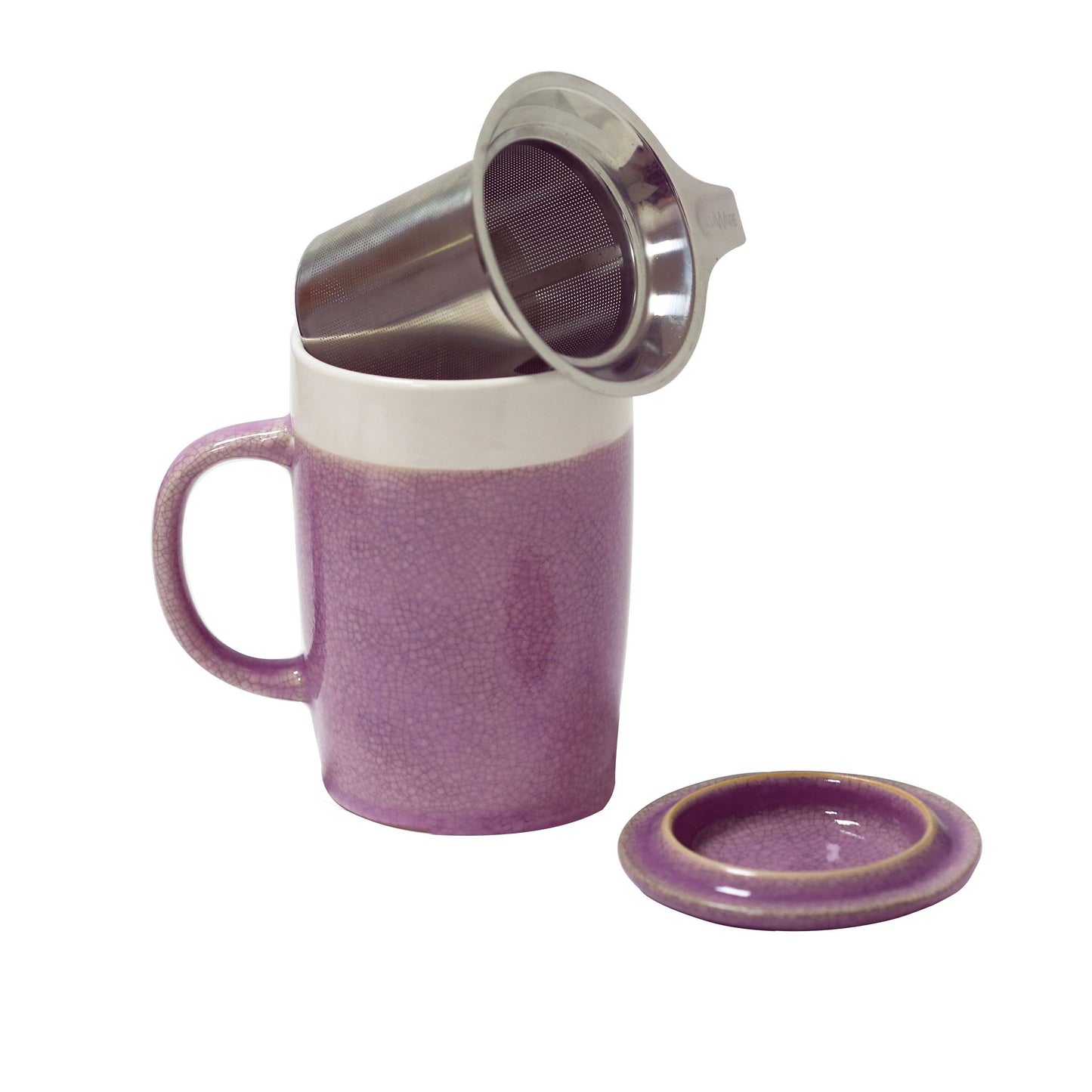 CasaWare - 16 oz Crackle Glaze Tea Infuser Mug