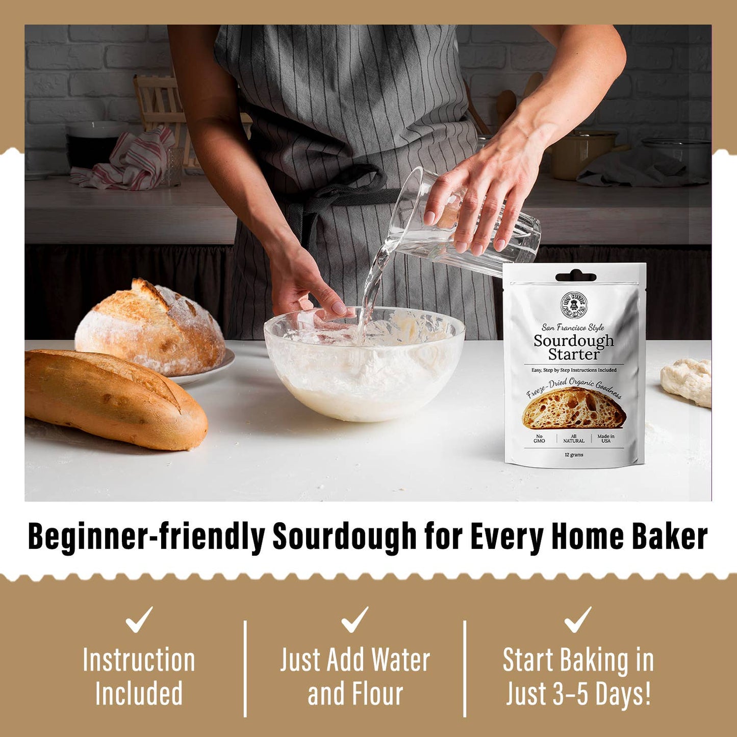 My Rustic Roots - Organic Non-GMO, Freeze Dried, Sourdough Starter. 12 gr NEW